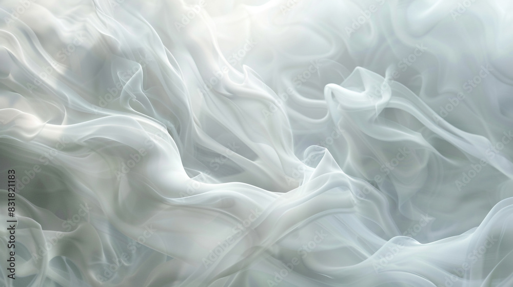 Obraz premium Pearl white smoke waves drift, symbolizing ethereal purity and a transcendent state,