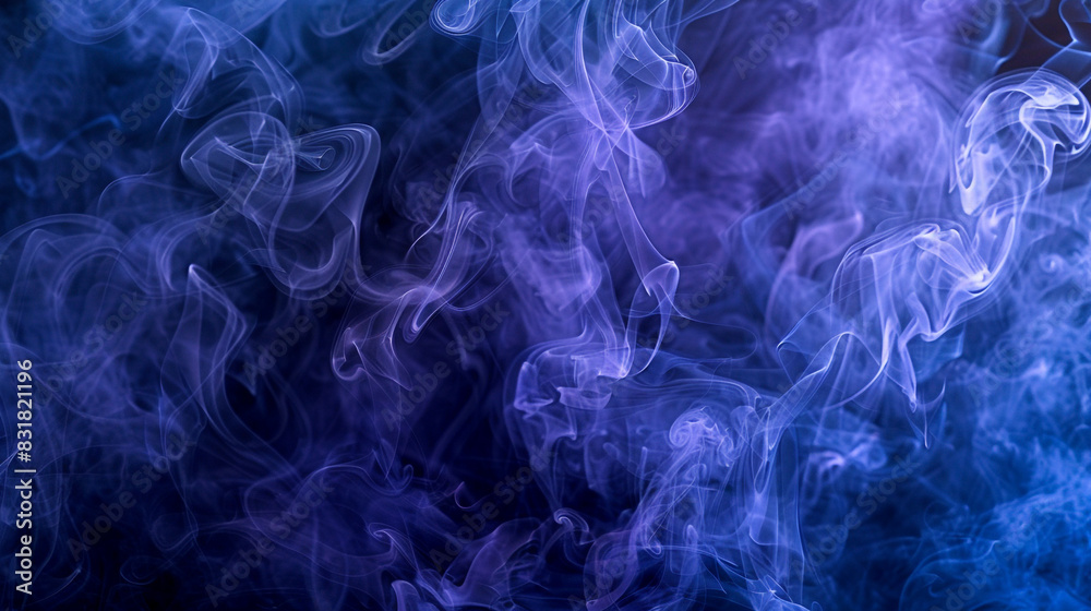 Mysterious allure of swirling indigo smoke, perfect for magical designs, Mysterious allure of swirling indigo smoke, perfect for magical designs,