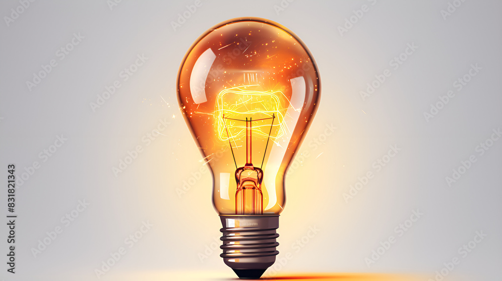 Small, minimal lightbulb icon with a gentle shadow, suggesting the idea of a bright and innovative concept, Generative AI Small, minimal lightbulb icon with a gentle shadow, suggesting the idea of a bright and innovative concept, Generative AI