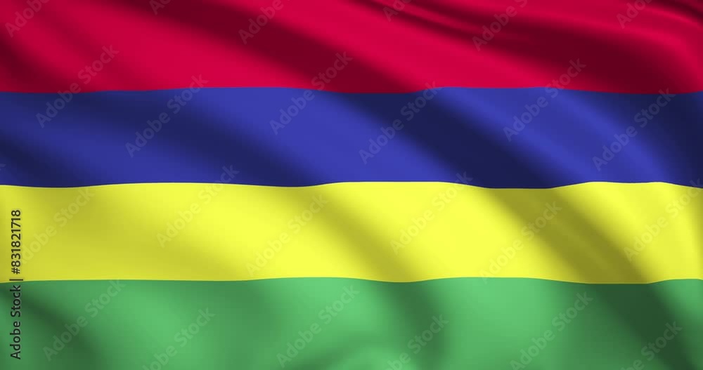 flag of Mauritius. Mauritius flag background. 4k 60FPS