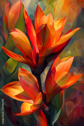 Wallpaper Mural Timelapse of Flower Bud Unfurling in Sunlight, Geometric Art with Abstract Expressionist Flair Torontodigital.ca