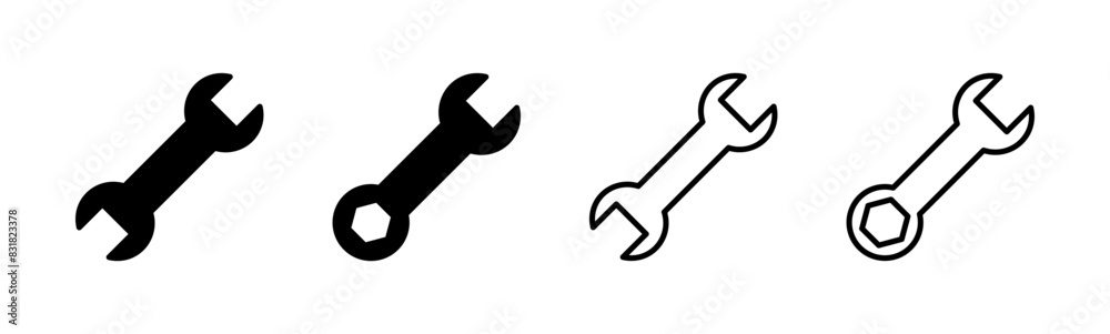Wrench icon set. repair icon vector. tools icon vector Wrench icon set. repair icon vector. tools icon vector