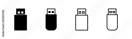 Usb icon set. Flash disk icon vector