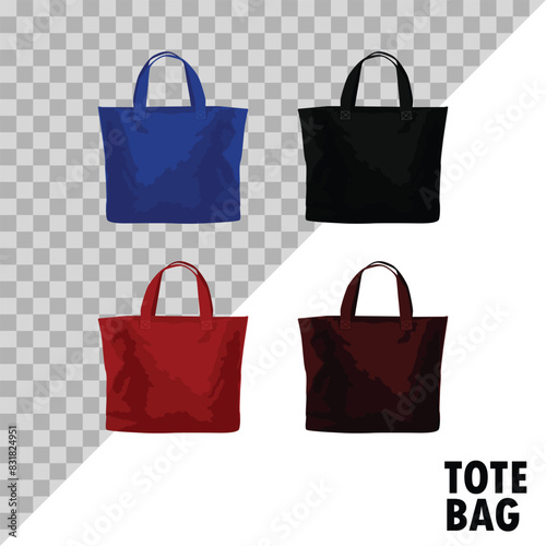 set collection totebag isolated on a white background and easy to edit. vector