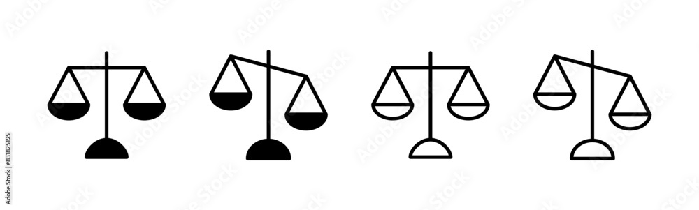 Scales icon set . Law scale icon. Justice sign Scales icon set . Law scale icon. Justice sign