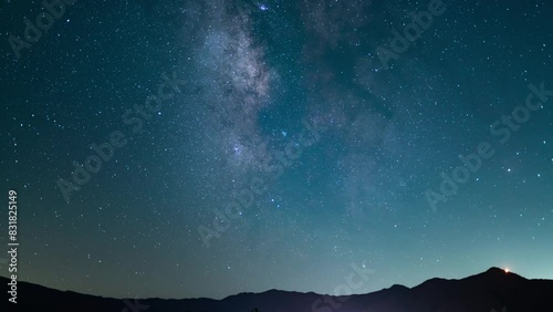 Delta Aquarids Meteor Shower and Milky Way Galaxy 50mm South Sky Over Sierra Nevada Mts California USA Time Lapse photo