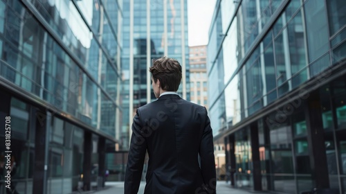 Contemplating the urban jungle, man in a suit stands firm