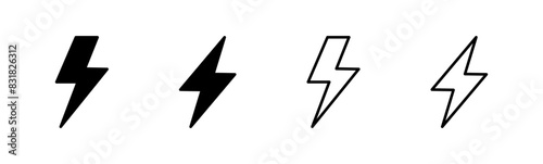 Lightning icon set. electric icon vector. power icon. energy sign