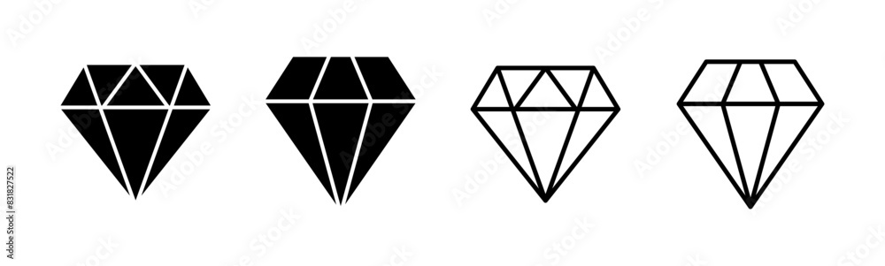 Diamond icon set. diamond gems vector icon. Diamond icon set. diamond gems vector icon.