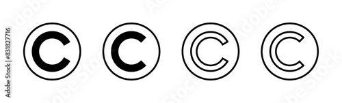 Copyright icon set. copyright symbols