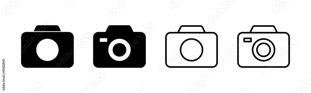 Camera icon set. photo camera icon. camera photography icon.