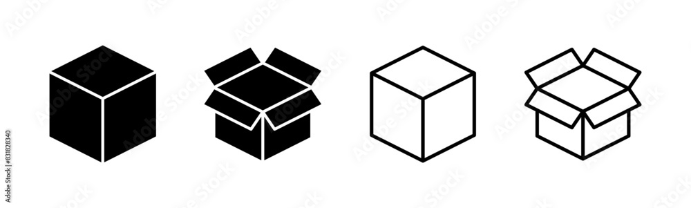 Box icon set. box vector icon, package, parcel Box icon set. box vector icon, package, parcel