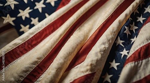 Close up of United States flag background