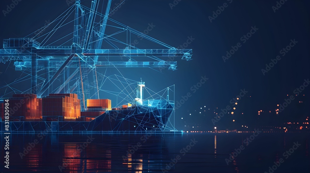 Fototapeta premium ship at night