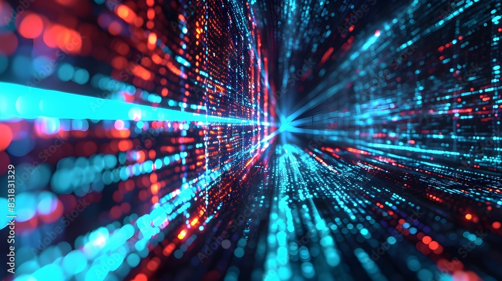 abstract blue light, big data, technology