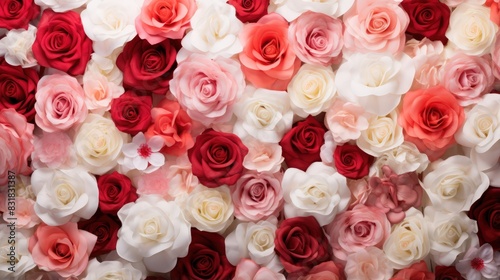 Various types of roses background