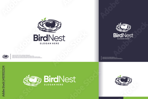 nest and egg logo, for safety and comfort, logo design illustration.