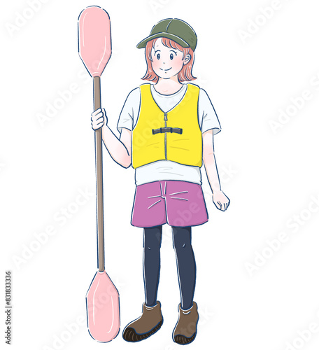 カヌーをする女の子