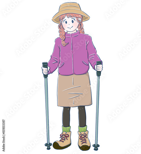 登山を楽しむ女の子