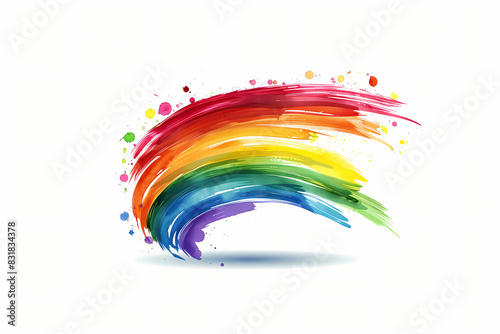 colorful symbol of Pride month on white background