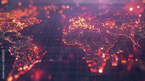 A timelapse video of a world map highlighting the changing trends in global stock markets.