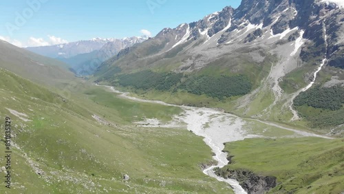 Caucasus, North Ossetia. Digoria gorge. Orsdon River Valley.