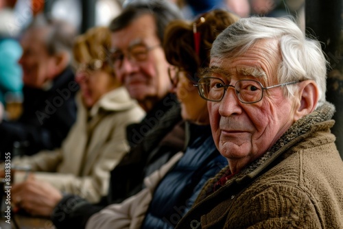 Portrait of an elderly man with glasses in Strasbourg, France
