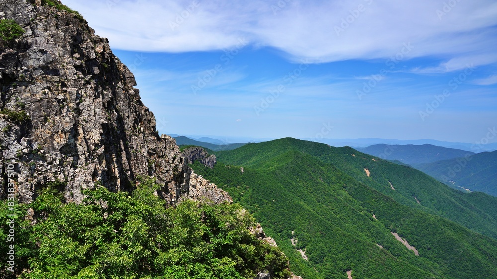Fototapeta premium Beautiful summer scenery of Gajisan Mountain in Korea