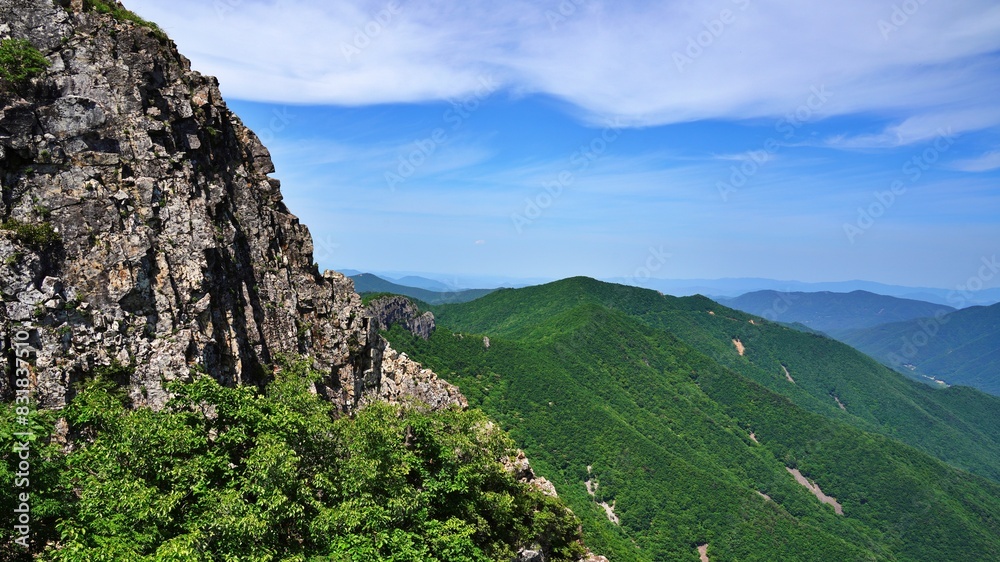 Beautiful summer scenery of Gajisan Mountain in Korea