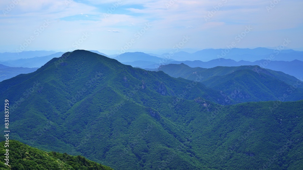 Fototapeta premium Beautiful summer scenery of Gajisan Mountain in Korea