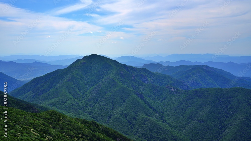 Fototapeta premium Beautiful summer scenery of Gajisan Mountain in Korea