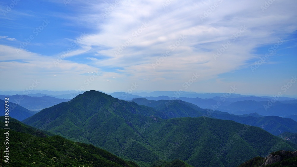 Fototapeta premium Beautiful summer scenery of Gajisan Mountain in Korea