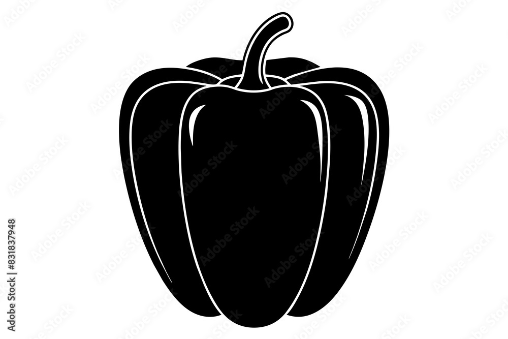 Bell Pepper silhouette vector illustration Bell Pepper silhouette vector illustration