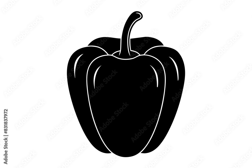 Bell Pepper silhouette vector illustration Bell Pepper silhouette vector illustration