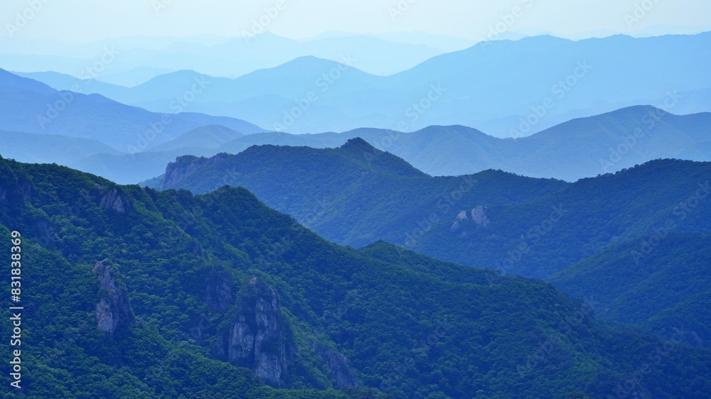 Fototapeta premium Beautiful summer scenery of Gajisan Mountain in Korea