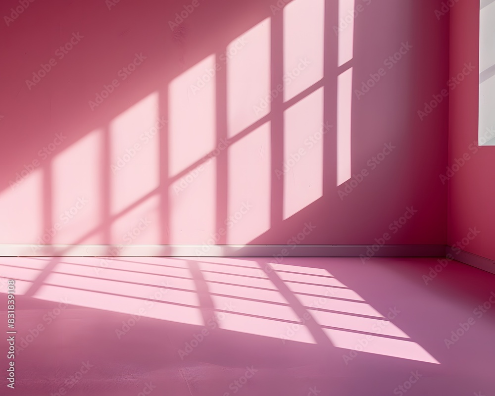 pink room with a window and light shadow on the wall background pink room with a window and light shadow on the wall background