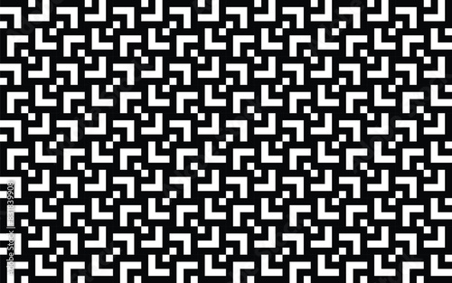 Modern geometric of a maze with intricate lines in continuous black and white vector