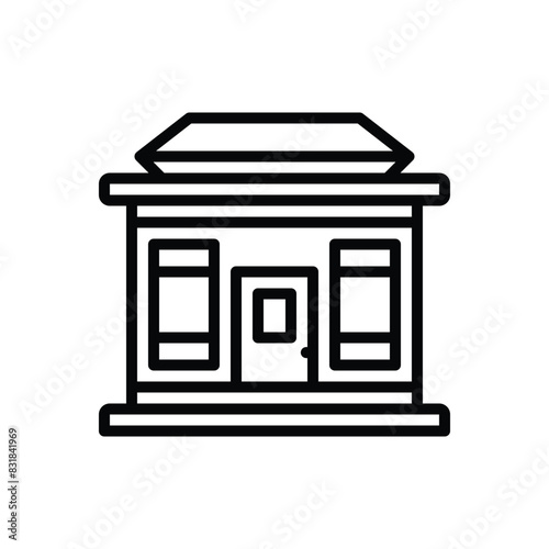Black line icon for post office 