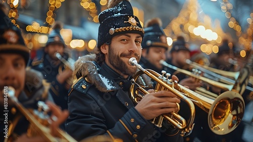 German Brass Band in Traditional Garb Enthralls Audience with Lively Performance