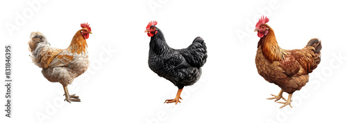 Wallpaper Mural Set of chicken isolated on transparent background. Generated Ai. Torontodigital.ca