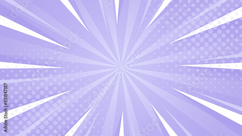 Bright purple abstract background. Purple comic sunburst effect background with halftone. Suitable for templates, sale banners, events, ads, web, and pages