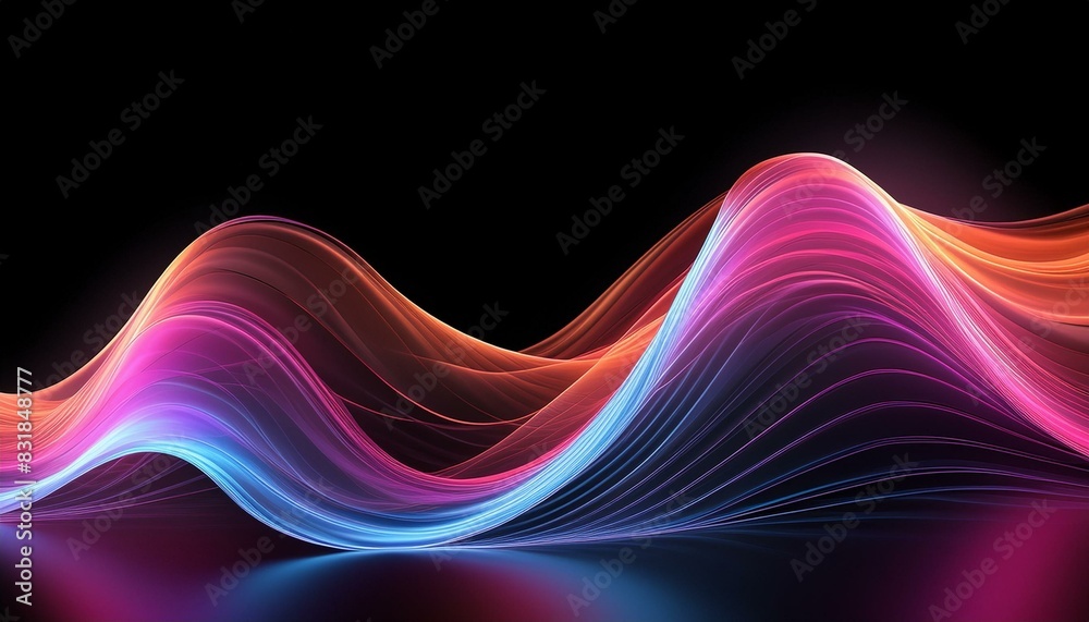 Music sound wave,Speaking sound wave, Dynamic light flow, with blurred neon light, abstract background Music sound wave,Speaking sound wave, Dynamic light flow, with blurred neon light, abstract background