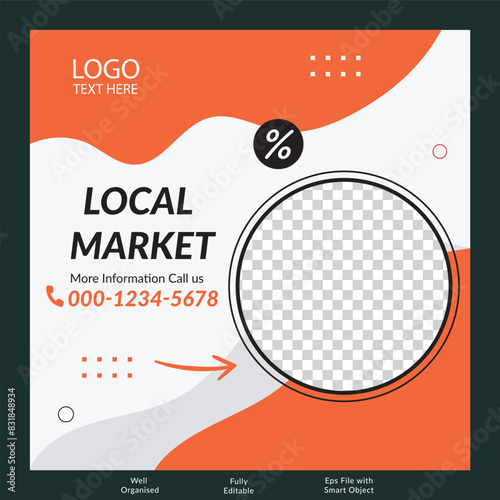 local market instagram posts Vector 