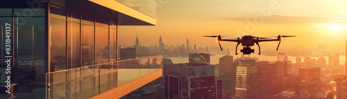 Futuristic Drone Delivering...