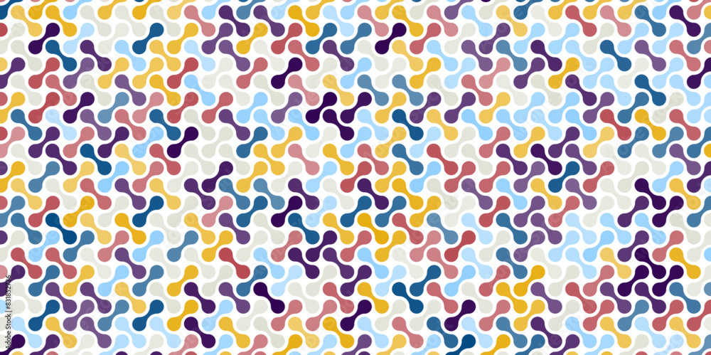 Seamless metaball pattern with colorful. Geometric pattern. Abstract minimalist blob dot background. vector illustration.