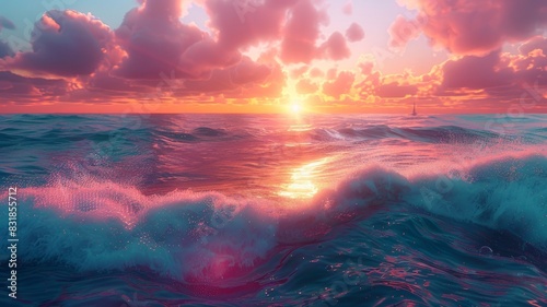 Beautiful cloudscape over the sea, sunrise shot