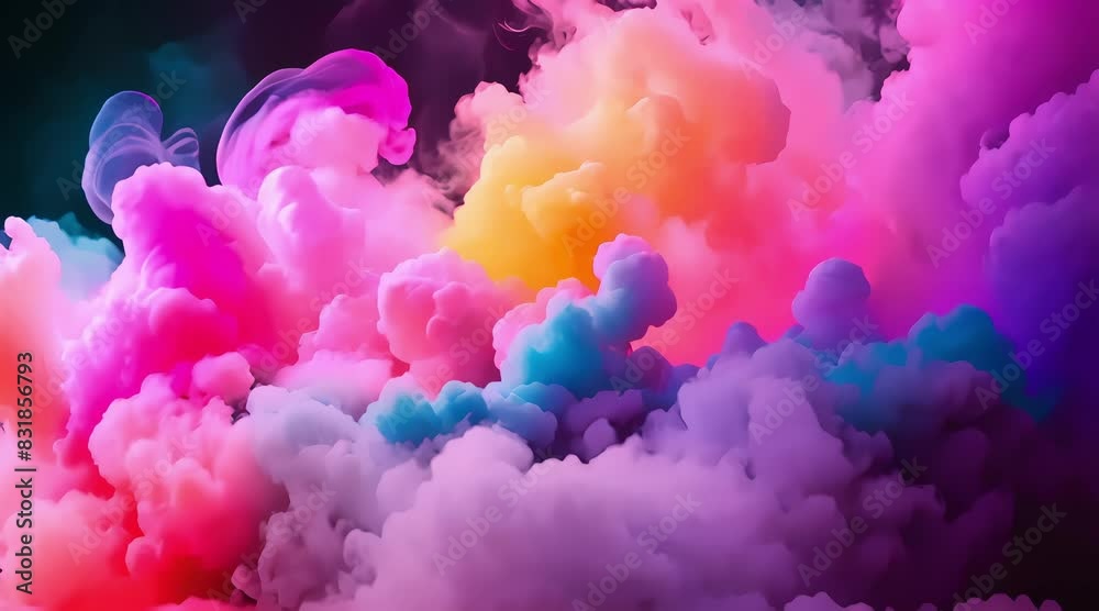 smooth movement of colorful smoke, with black background, generated ai smooth movement of colorful smoke, with black background, generated ai
