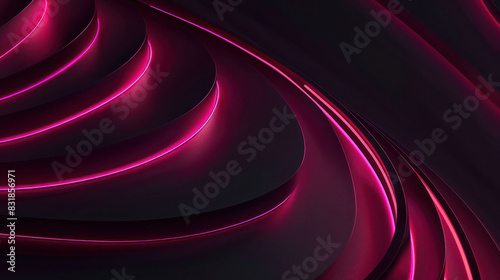 Abstract burgundy futuristic background with glowing lines as wallpaper illustration	