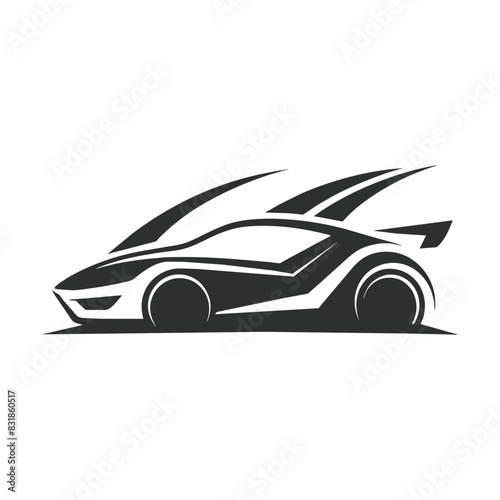 racing car logo vector art illustration -on white background