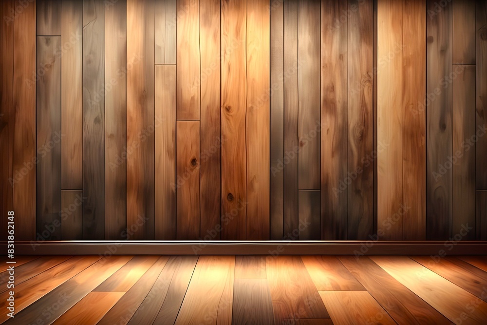 An aesthetic look empty wooden background interior An aesthetic look empty wooden background interior